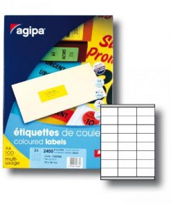 Etikety farebné 70x35mm APLI A4 100 hárkov fluo žlté