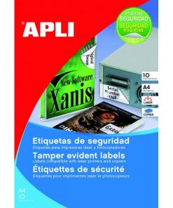 Etikety bezpečnostné APLI ’šachovnicový vzor’ 45,7 x 21,2 mm A4 strieborné 10 hárkov