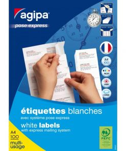Etikety univerzálne 105x37mm Express Agipa A4 100 hárkov