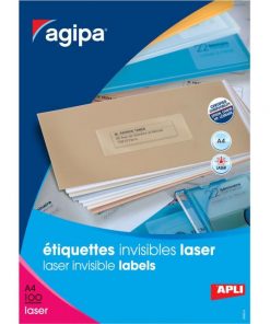 Etikety polyesterové priehľadné 70x37mm Agipa A4 laser 100 hárkov
