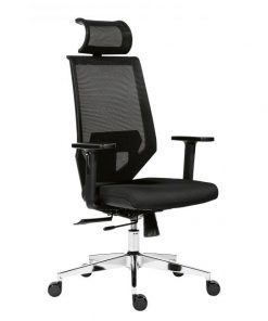 Kancelárska stolička Edge Net čierna s čiernym sedákom