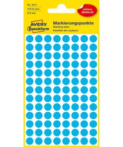 Etikety kruhové 8mm Avery modré