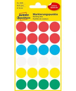 Etikety kruhové 18mm Avery mix farieb