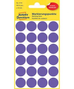 Etikety kruhové 18mm Avery fialové