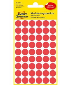 Etikety kruhové 12mm Avery červené
