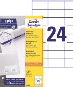 Etikety univerzálne 70x36mm Avery A4 100 hárkov