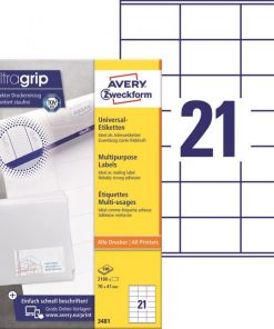 Etikety univerzálne 70x41mm Avery A4 100 hárkov