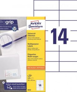 Etikety univerzálne 105x42,3mm Avery A4 100 hárkov