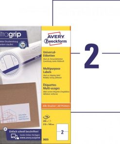 Etikety univerzálne 210x148mm Avery A4 100 hárkov