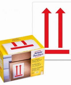 Etikety Avery s varovným symbolom ’ Neklopiť’ 74x100mm na kotúči