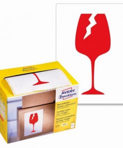 Etikety Avery s varovným symbolom ’ Krehké’ 74x100mm na kotúči