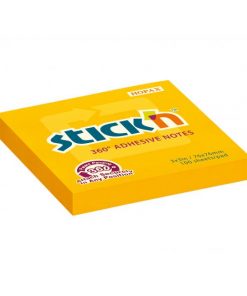 Samolepiaci bloček Stick’n Hopax , 360°, 76x76 mm, oranžový