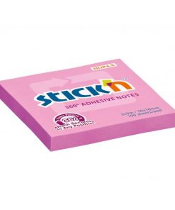 Samolepiaci bloček Stick’n Hopax, 360°, 76x76 mm, ružový