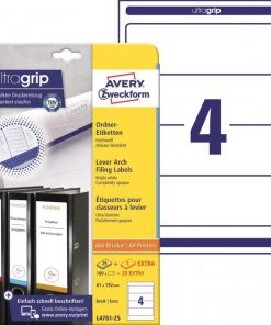 Etikety univerzálne na zakladače 61 x 192 mm Avery A4 25+5 hárkov