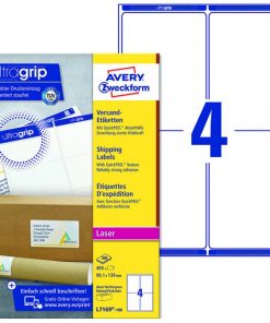 Etikety na zásielky 99,1x139mm Avery A4 100 hárkov, laser
