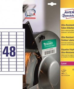 Etikety Avery 45,7 x 21,2 mm, ultra odolné biele