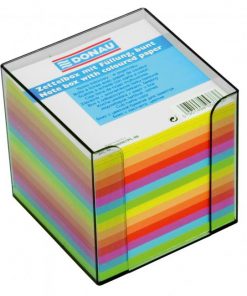 Poznámkový bloček kocka nelepená, 90x90x90 mm, neónové farby, dymová krabička