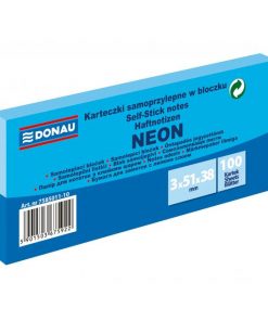 Samolepiaci bloček Donau neónový 38x51 modrý/3ks