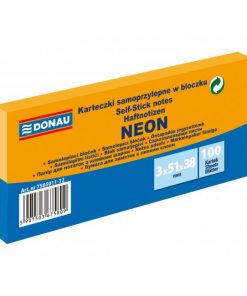 Samolepiaci bloček Donau neónový 38x51 oranžový/3ks
