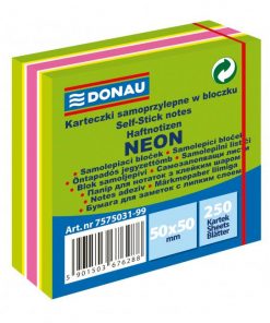 Bloček Donau neónový, 50 x 50 mm, zelený, 250 lístkov