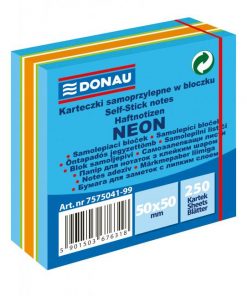 Bloček Donau neónový, 50 x 50 mm, modrý, 250 lístkov