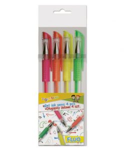 Gélové perá Gimboo 0,5mm fluorescenčné farby, 4 ks