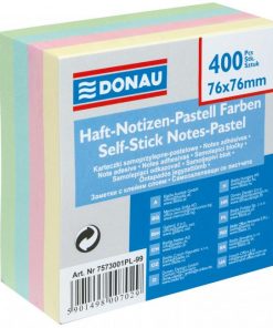 Bloček Donau, 76 x 76 mm, 4 pastelové farby, 400 lístkov