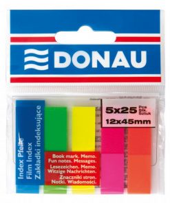 Samolepiace záložky Donau 12x45mm neon