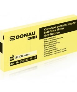 Samolepiaci bloček Donau ECO žltý 38x51mm /3x100