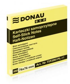 Samolepiaci bloček Donau ECO žltý 76x76mm