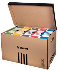 Archívna krabica so sklápacím vekom DONAU hnedá 560×370×315 mm