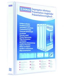 Zakladač prezentačný Donau 8cm 4D-krúžkový biely