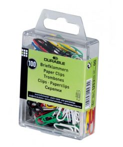 Spisové spony DURABLE 26mm potiahnuté plastom farebné 100ks