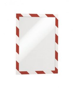 Samolepiaci Duraframe Security A4, červeno-biely, bal.2 ks