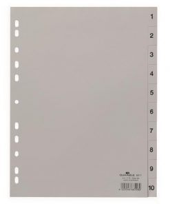 Plastový rozraďovač DURABLE 1-10 sivý