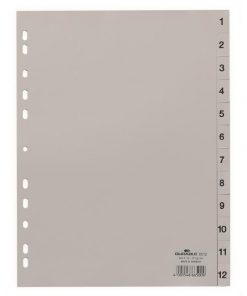 Plastový rozraďovač DURABLE 1-12 sivý