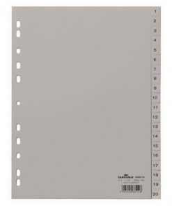 Plastový rozraďovač DURABLE 1-20 sivý