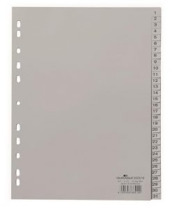 Plastový rozraďovač DURABLE 1-31 sivý