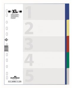 Plastový rozraďovač DURABLE 5-dielny maxi farebný