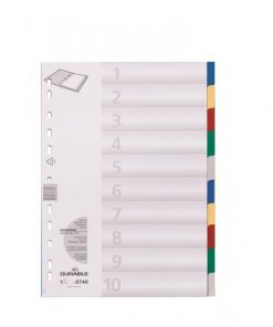 Plastový rozraďovač DURABLE 10-dielny farebný