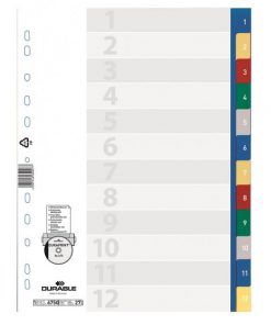 Plastový rozraďovač DURABLE 1-12 farebný