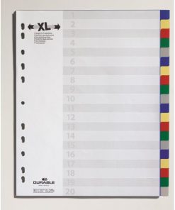 Plastový rozraďovač DURABLE 20-dielny maxi farebný