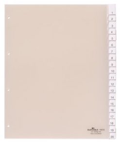 Plastový rozraďovač DURABLE s výmennými indexami 20-dielny maxi