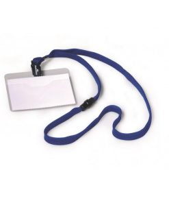 Visačka s modrým remienkom DURABLE 90x60mm 10ks