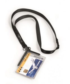 Visačka na plastovú kartu s remienkom DURABLE CARD HOLDER DE LUXE 85x54mm 10ks