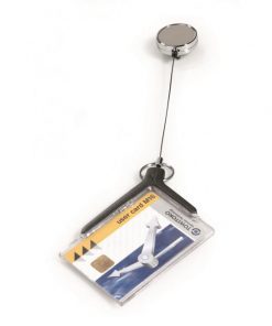 Visačka na plastovú kartu s kotúčom DURABLE CARD HOLDER DE LUXE PRO 85x54mm 10ks