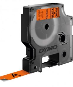 Permanentná vinylová páska Dymo D1 12 mm oranžová/čierna