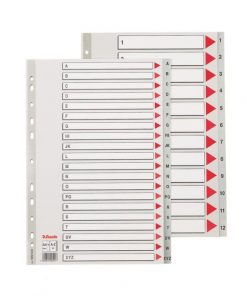 Plastový rozraďovač Esselte A-Z maxi sivý