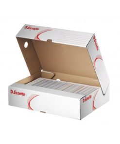 Archívna krabica horizontálna Esselte biela/červená 330x80x260 mm