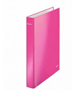 Zakladač 2-krúžkový Leitz WOW laminovaný povrch 4cm ružový